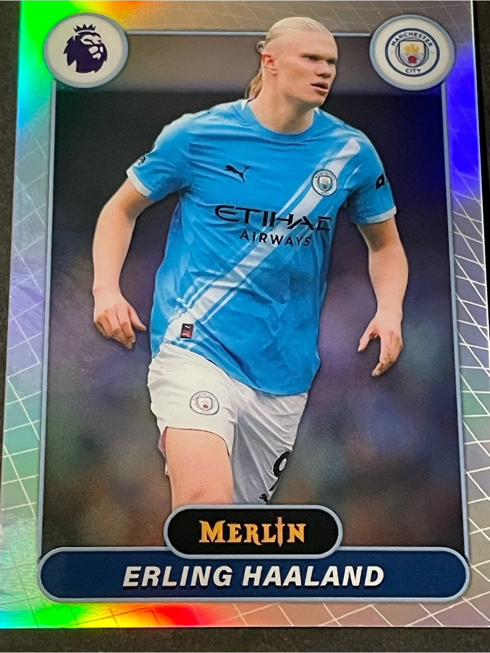 2026 Topps Merlin Erling Haaland Manchester City Refractor #123 Card - Picture 3 of 5